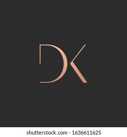 D & K letter monogram fashion logo