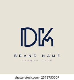 D and K logo design. DK abstract Letters Logo Monogram. This logo design is the process of creating a visual symbol that represents a brand, company, or individual.