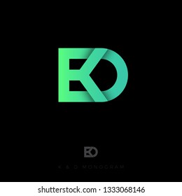 D and K monogram. D and K crossed letters, intertwined letters initials.