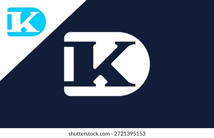 Logotipo de espacio negativo D K
