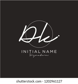 D K Signature initial logo template vector