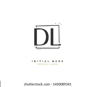D  L DL Beauty vector initial logo, handwriting logo of initial signature, wedding, fashion, jewerly, boutique, floral and botanical with creative template for any company or business.