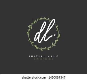 D  L DL Beauty vector initial logo, handwriting logo of initial signature, wedding, fashion, jewerly, boutique, floral and botanical with creative template for any company or business.