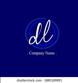 D L DL Escritura manual inicial o logotipo manuscrito para la identidad
