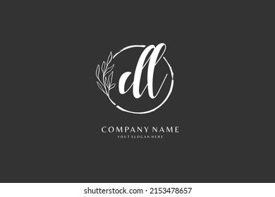 D L DL logo, Initial lettering handwriting or handwritten for identity. Logo with signature and hand drawn style.