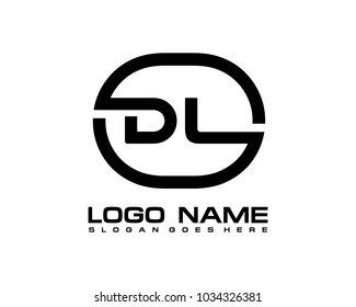 D L Initial circle logo template vector