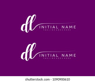 D L Initial handwriting logo vector. Hand lettering for designs.