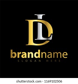 D L initial letter logo icon vector template