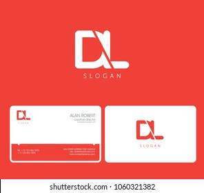 D & L joint logo bold letters design with business card template