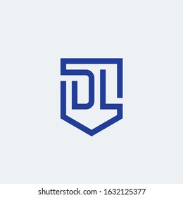 D & L monogram logo inside shield shape.