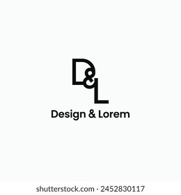 D and L monogram minimal linked line logo vector illustration
