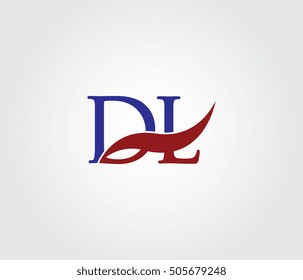 D and L Swoosh Initial Logo Vector
