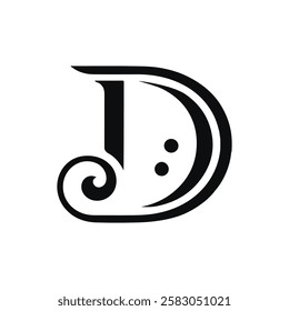 D Latter logo vector design