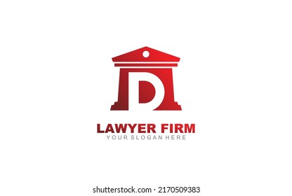 D lawyer logo design inspiration. Vector letter template design for brand.
