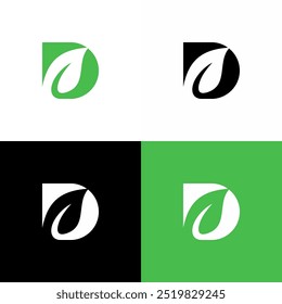 d leaf icon green and black logo 
