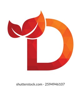 D LEAF logo design inspiration. Vector letter template design