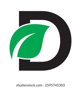 D LEAF logo design inspiration. Vector letter template design