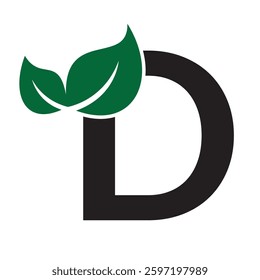 D LEAF logo design inspiration. Vector letter template design
