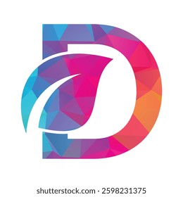 D LEAF logo design inspiration. Vector letter template design