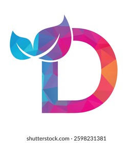 D LEAF logo design inspiration. Vector letter template design