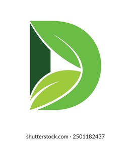 d leaf logo design vector illustration