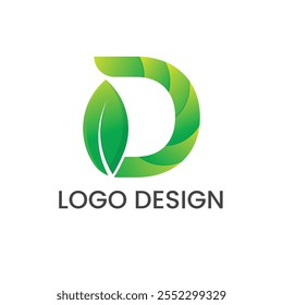 Modelo de vetor de design de logotipo de folha D