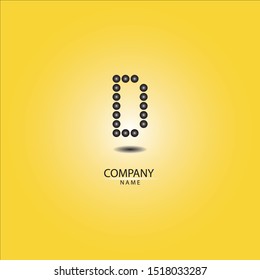 D leter logo vector graphic design, made from circle arrangement