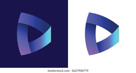 3D-Buchstabe abstraktes Logo-Design 