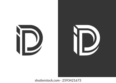 D and I Letter 3D Creative Logo Design for Your Business.