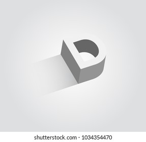 D Letter 3d Logo Design Vector