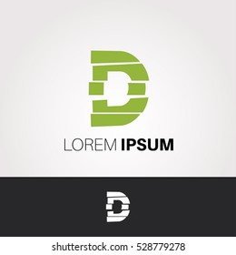 D Letter Abstract Vector Logo Design Template. Creative Typographic Concept Icon