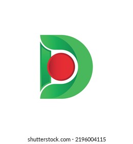 D letter alphabet abstract logo vector