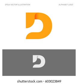 D Letter Alphabet Abstract vector text logo 