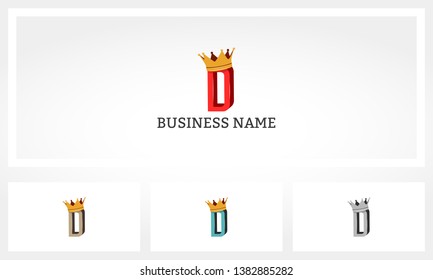 D Letter Alphabet Crown Logo