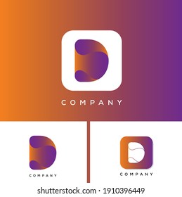 D letter app icon logo design