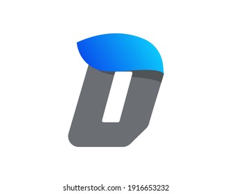 D letter aqua font, blue water drop design