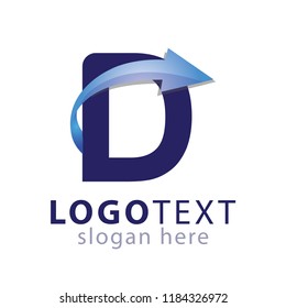 D Letter Arrow Logo Element