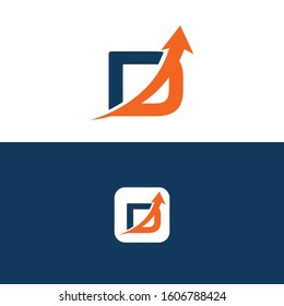 D Letter with Arrow Logo Template vector Design