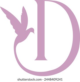 Logo de Vector vintage de pájaro de letra D