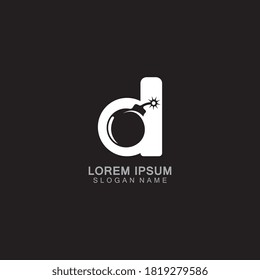 D letter With boom logo creative alphabet concept design