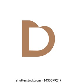 D letter brown logo design vector