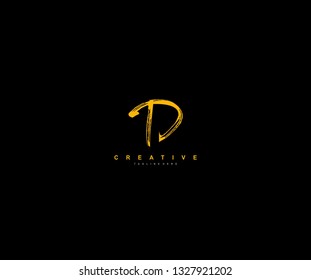 D Letter Brush Grunge Urban Type Style Logo