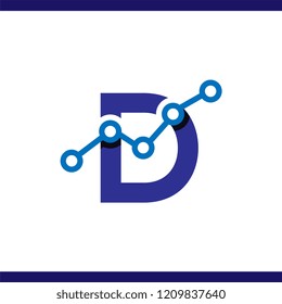 D Letter Business Stats Logo Design Element. logo Vector Template