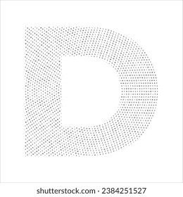 D letter character halftone, High-quality vector file