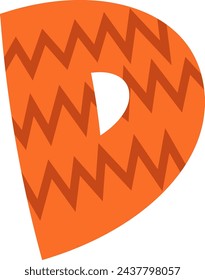 D Letter Childish Alphabet Vector Illustration