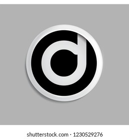 d Letter in circle icon logo element. letter logo template