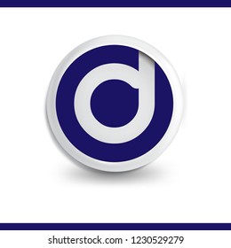 d Letter in circle icon logo element. letter logo template