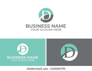 D Letter Circle Logo Design Template