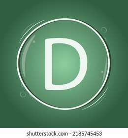 Diseño del logotipo del círculo de letras D en fondo verde ilustración inteligente del vector plano