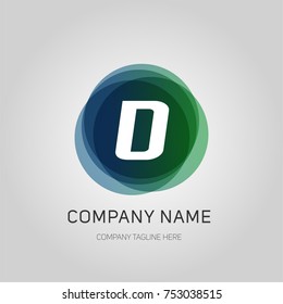 D letter circle shape logo design with modern and minimalist concept use for business sign